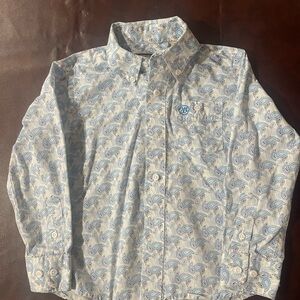 Wrangler size XS Childs western shirt in blue paisley